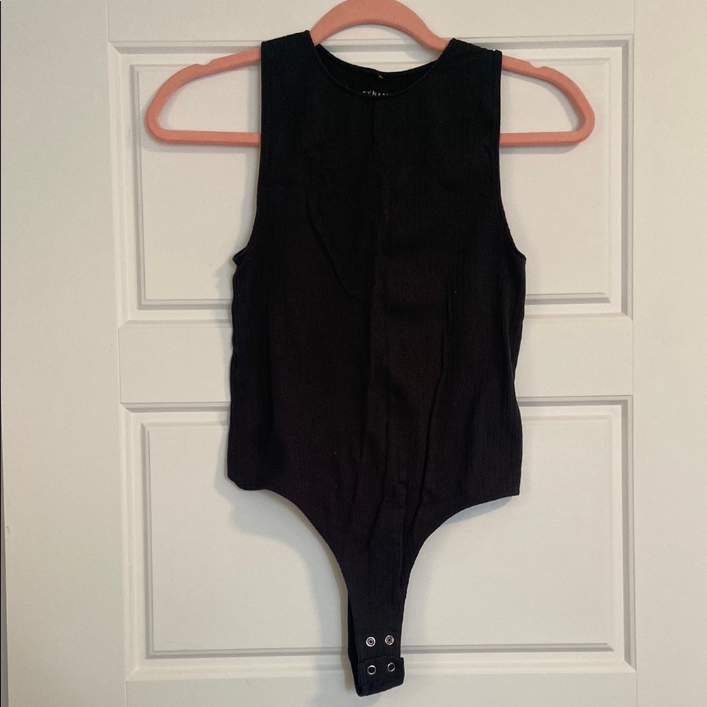 Dynamite Forest Green Bodysuit Sleeveless High Neck